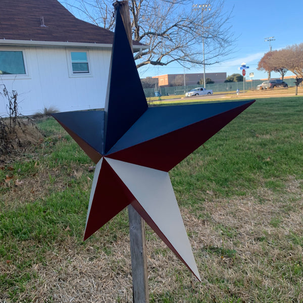 16",24",36" RED WHITE & BLUE METAL BARN STAR METAL WALL ART WESTERN HOME DECOR HANDMADE NEW ART #EH12939