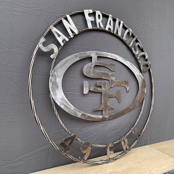 36" SAN FRANCISCO 49ERS CUSTOM RAW METAL VINTAGE CRAFT TEAM SIGN HAND MADE IN USA