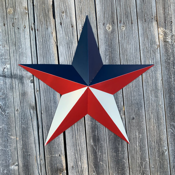 16",24",36" RED WHITE & BLUE METAL BARN STAR METAL WALL ART WESTERN HOME DECOR HANDMADE NEW ART #EH12939