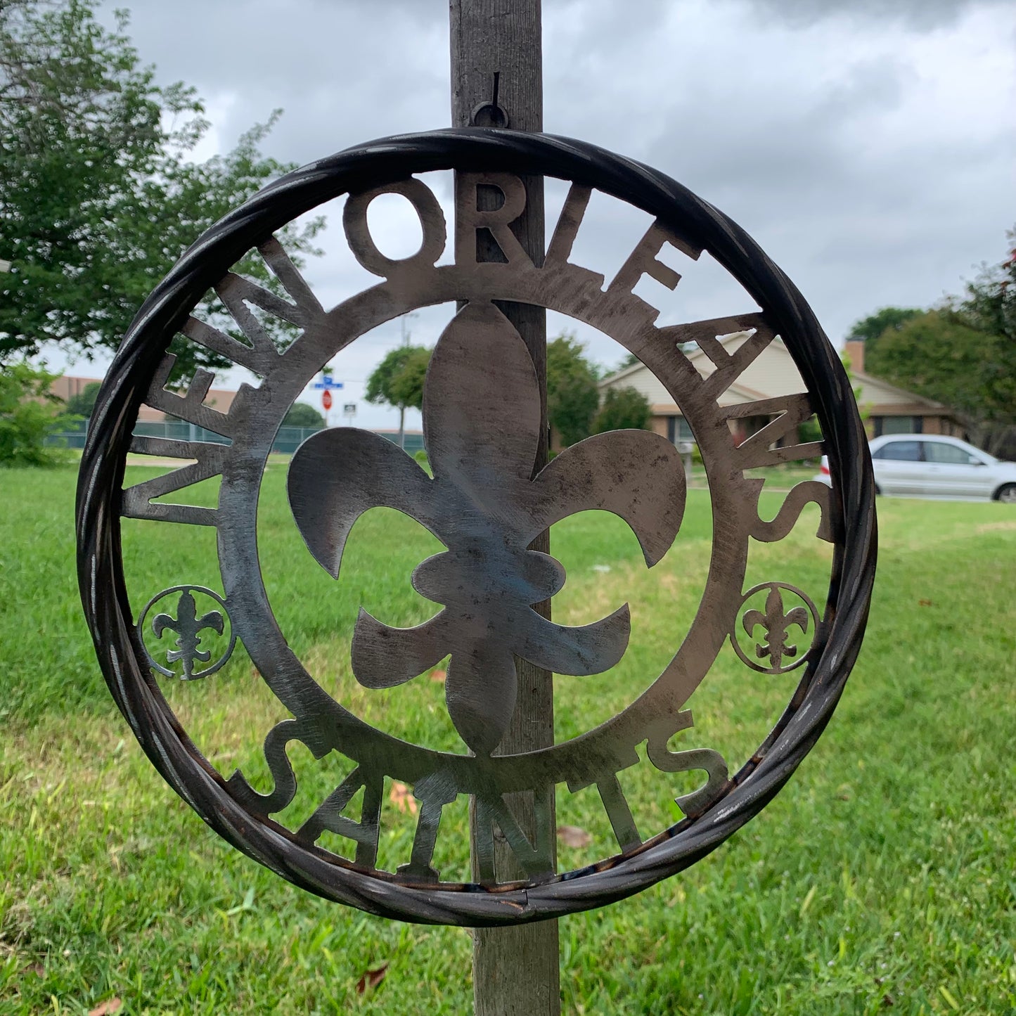 NEW ORLEANS SAINTS CUSTOM RAW METAL CRAFT SIGN WALL ART WESTERN HOME DECOR LASERCUT ART HANDMADE 12",18",24