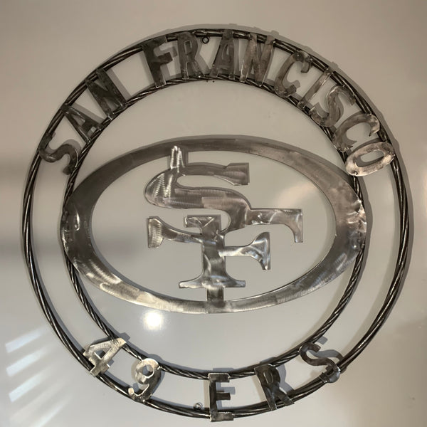 36" SAN FRANCISCO 49ERS CUSTOM RAW METAL VINTAGE CRAFT TEAM SIGN HAND MADE IN USA