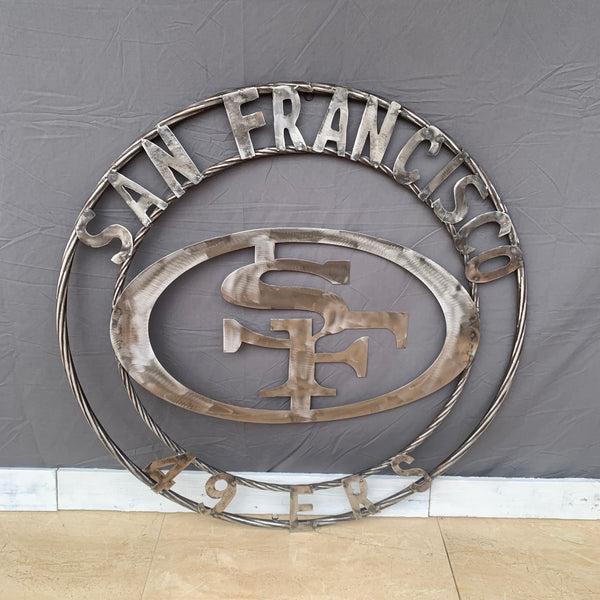 36" SAN FRANCISCO 49ERS CUSTOM RAW METAL VINTAGE CRAFT TEAM SIGN HAND MADE IN USA