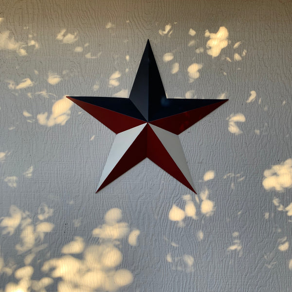 16",24",36" RED WHITE & BLUE METAL BARN STAR METAL WALL ART WESTERN HOME DECOR HANDMADE NEW ART #EH12939