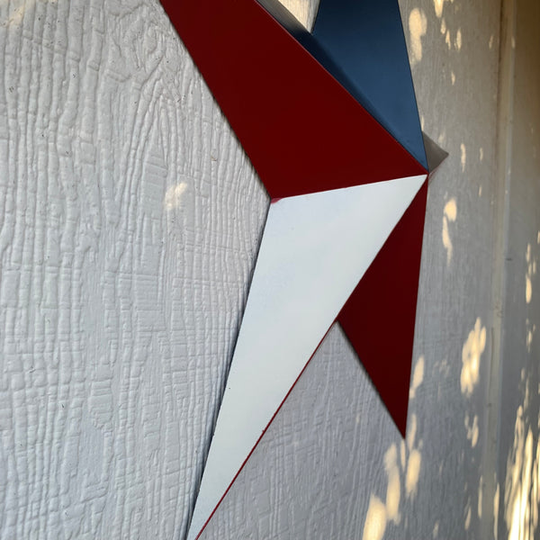 16",24",36" RED WHITE & BLUE METAL BARN STAR METAL WALL ART WESTERN HOME DECOR HANDMADE NEW ART #EH12939