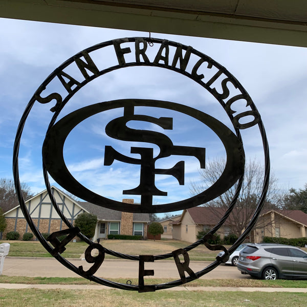 36" SAN FRANCISCO 49ERS CUSTOM RAW METAL VINTAGE CRAFT TEAM SIGN HAND MADE IN USA