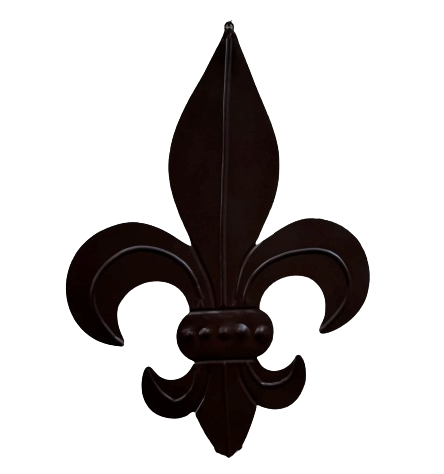 FLEUR DE LIS BROWN METAL NO RING WALL ART SIGN WESTERN HOME DECOR HANDMADE 12",18",24",32" #EH13955