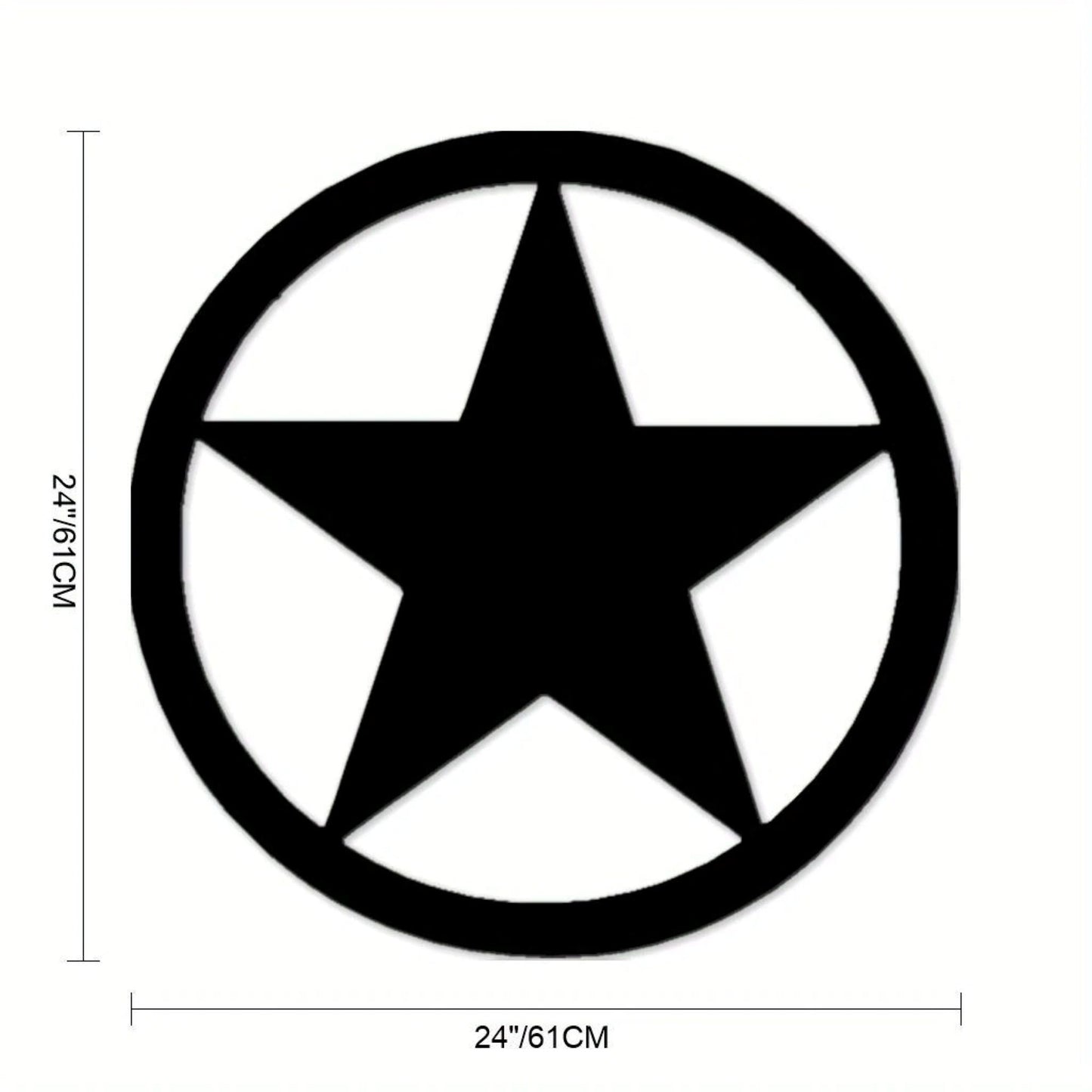 2D FLAT STAR BARN WITH RING PLAIN LASERCUT METAL RUSTIC BLACK STAR WALL ART WESTERN HOME DECOR HANDMADE #EH12824