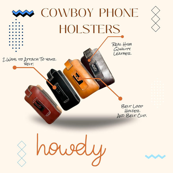7" COWBOY PRAYER & KNIFE LEATHER POUCH HOLDER XTRA LARGE  BELT LOOP CELL PHONE CASE UNIVERSAL OVERSIZE #EH12300 -- FREE SHIPPING