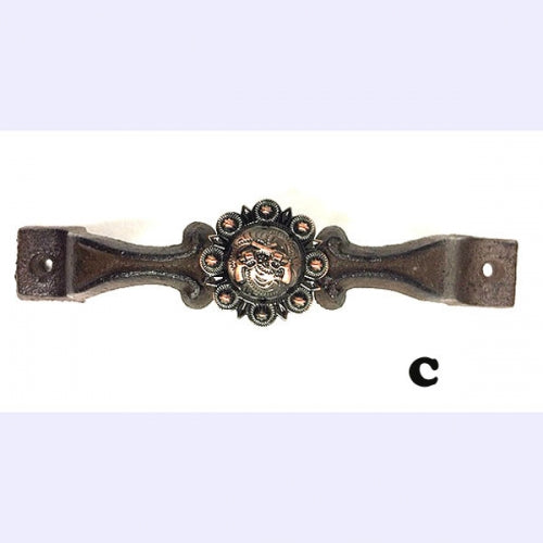 #SI_G072S GUNS COPPER HANDLE CAST IRON METAL CABINET DRAWER PULL DOOR PULL GATE KITCHEN ART WESTERN HOME DECOR HANDMADE NEW