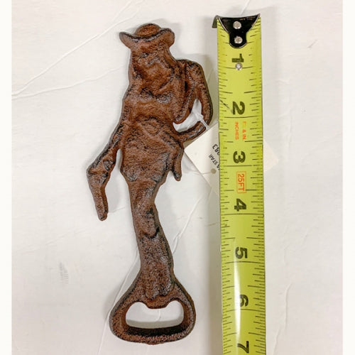 #SI_G083 COWGIRL BOTTLE OPENER CAST IRON METAL RUSTIC BAR PUB DECOR WESTERN HOME DECOR HANDMADE NEW