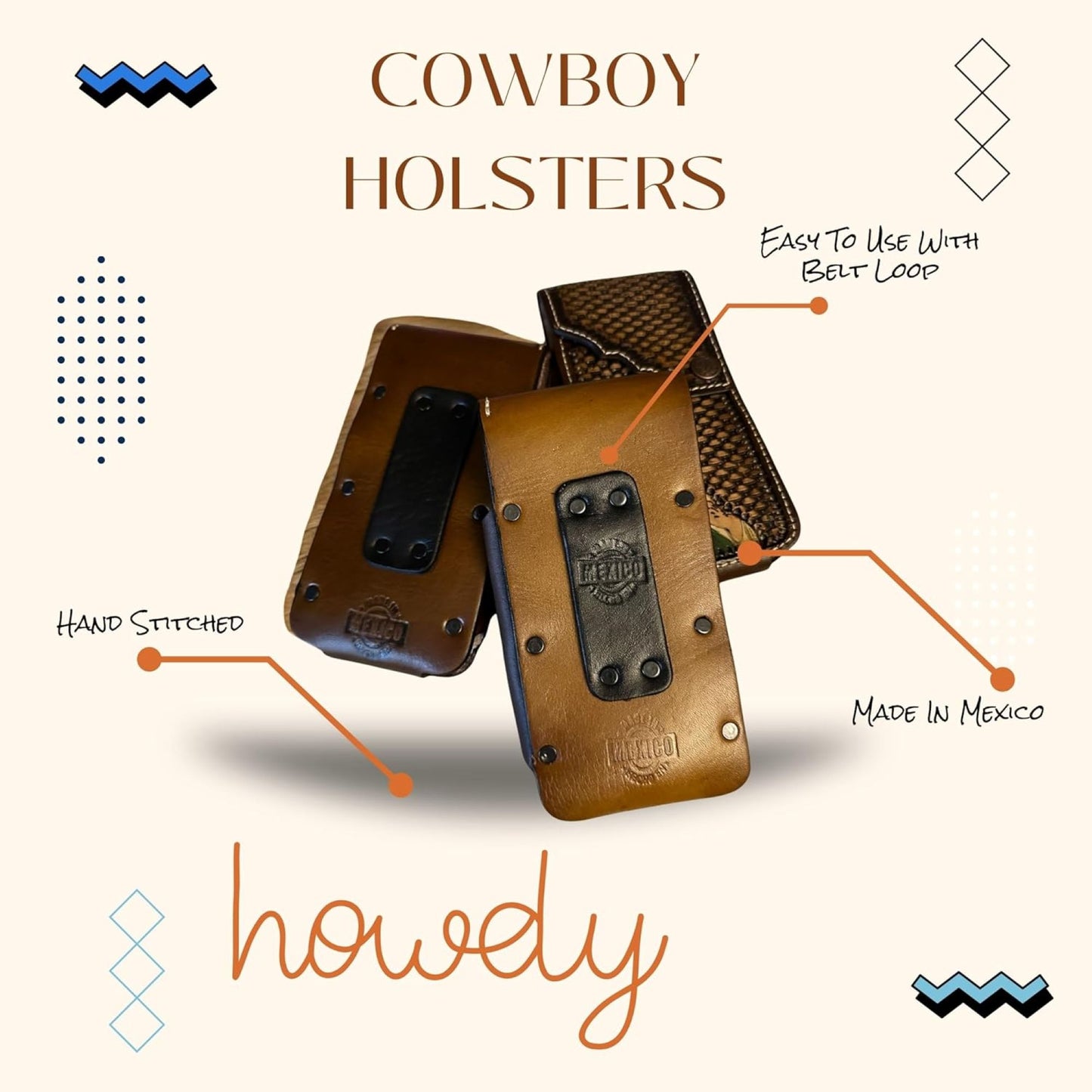 HORSE LEATHER HOLSTER PHONE POUCH WITH KNIFE HOLDER FRONT EXTRA LARGE BELT LOOP CELL PHONE CASE UNIVERSAL OVERSIZE #EH12977