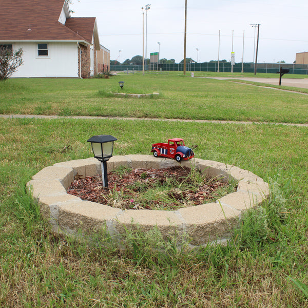 USA FREEDOM RED TRUCK 12" PICKUP TRUCK METAL ART FIGURINE VINTAGE WESTERN HOME DECOR HANDMADE  #EH12863