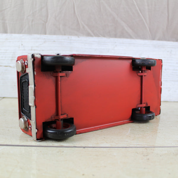 RED TRUCK 10" PICKUP TRUCK METAL ART FIGURINE VINTAGE WESTERN HOME DECOR HANDMADE  #EH12858