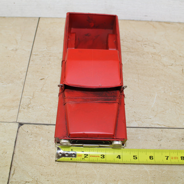 RED TRUCK 10" PICKUP TRUCK METAL ART FIGURINE VINTAGE WESTERN HOME DECOR HANDMADE  #EH12858