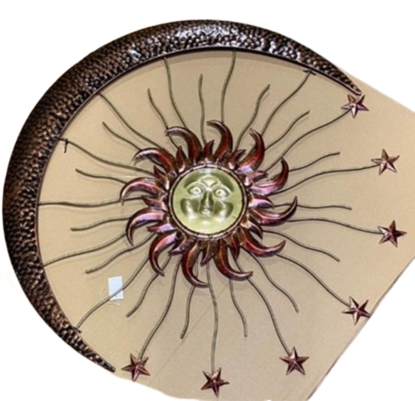 36" SUN MOON STARS METAL WALL DECOR SIGN WESTERN HOME DECOR HANDMADE DARK COPPER & GOLD NEW #EH12193