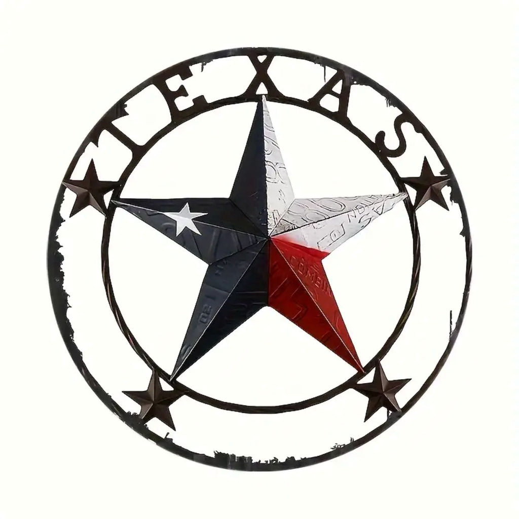8" TEXAS FLAT 2D STAR SIGN METAL LASERCUT ART WESTERN HOME DECOR HANDMADE NEW #EH12761