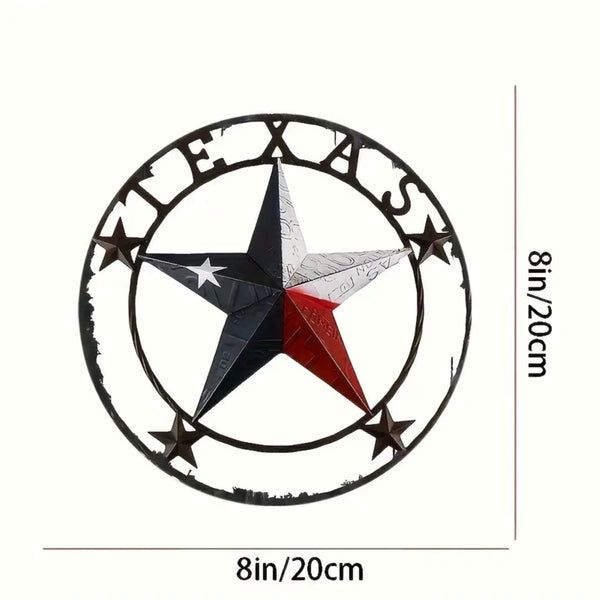 8" TEXAS FLAT 2D STAR SIGN METAL LASERCUT ART WESTERN HOME DECOR HANDMADE NEW #EH12761