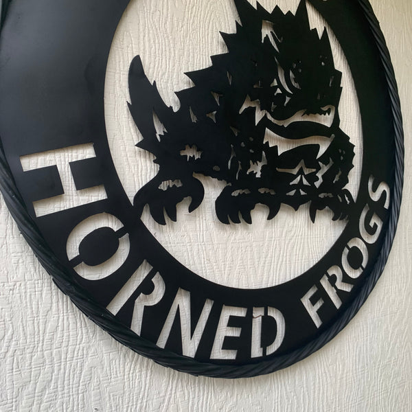 TCU HORNED FROGS CUSTOM BLACK METAL VINTAGE CRAFT SIGN HANDMADE