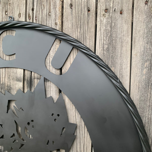 TCU HORNED FROGS CUSTOM BLACK METAL VINTAGE CRAFT SIGN HANDMADE