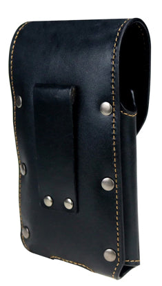 #EH11702 LONGHORNS 6.5" LEATHER BLACK POUCH EXTRA LARGE BELT LOOP HOLSTER CELL PHONE CASE UNIVERSAL OVERSIZE--FREE SHIPPING