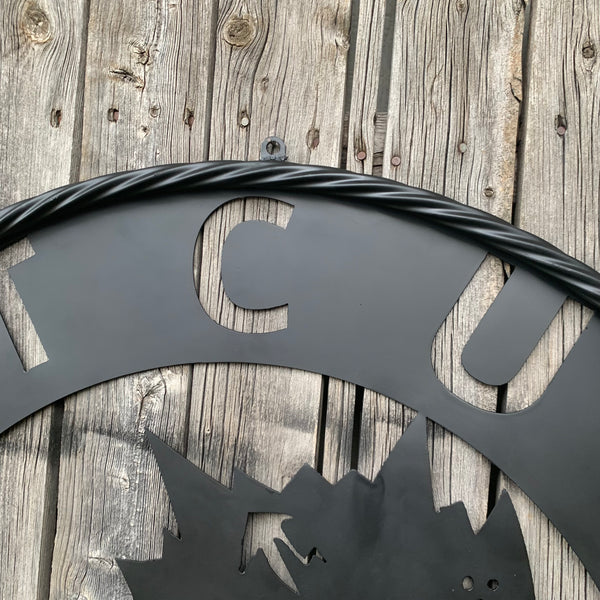 TCU HORNED FROGS CUSTOM BLACK METAL VINTAGE CRAFT SIGN HANDMADE