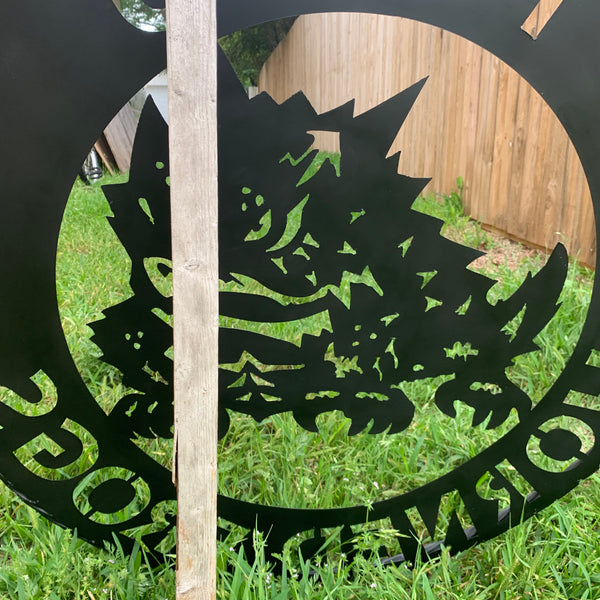 TCU HORNED FROGS CUSTOM BLACK METAL VINTAGE CRAFT SIGN HANDMADE