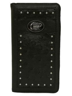 WESTERN SCORPIO CHECKBOOK BI FOLD MEN'S & WOMEN'S GENUINE LEATHER BLACK WALLET