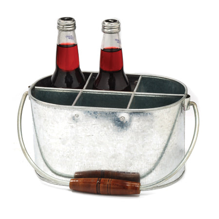 #IH_11092 CADDY GALV. WINE BOTTLE STANDS 9.75" BUCKET WESTERN HOME DECOR NEW 9.75"L X 9.75"HIGH