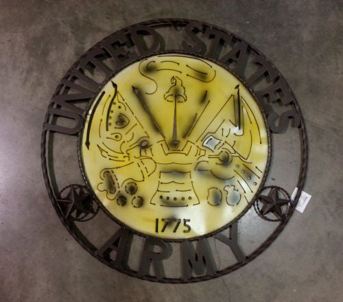 24" US ARMY MILITARY METAL WALL ART DECOR WESTERN HOME DECOR NEW