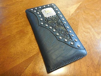 PRAYING COWBOY CHECKBOOK BI FOLD LEATHER MEN'S WALLET NEW