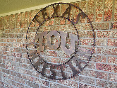 12",18",24",36" TCU TEXAS CHRISTIAN METAL CUSTOM VINTAGE CRAFT ART