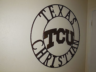 12",18",24",36" TCU TEXAS CHRISTIAN METAL CUSTOM VINTAGE CRAFT ART