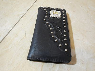 PRAYING COWBOY CHECKBOOK BI FOLD LEATHER MEN'S WALLET NEW