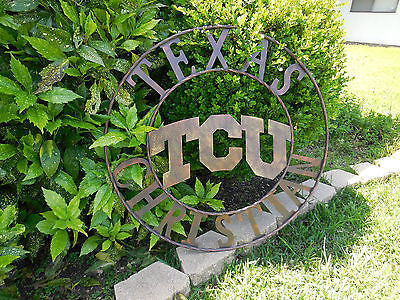 12",18",24",36" TCU TEXAS CHRISTIAN METAL CUSTOM VINTAGE CRAFT ART