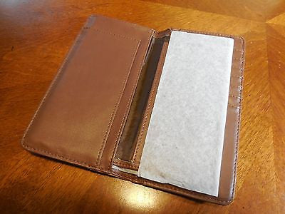 WESTERN STAR CHECKBOOK BI FOLD MEN'S & WOMEN'S GENUINE LEATHER TAN WALLET
