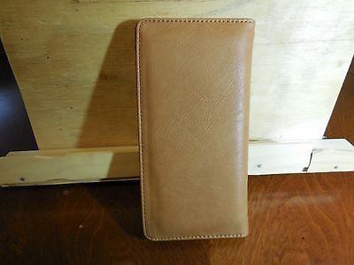 WESTERN STAR CHECKBOOK BI FOLD MEN'S & WOMEN'S GENUINE LEATHER TAN WALLET