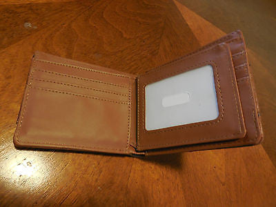 5" GENUINE LEATHER BI FOLD MEN'S WALLET STUDDED LONE STAR WALLET WESTERN FASHION ART