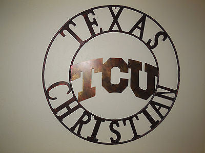 12",18",24",36" TCU TEXAS CHRISTIAN METAL CUSTOM VINTAGE CRAFT ART
