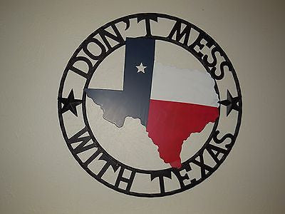 24" DON'T MESS WITH TEXAS METAL WALL ART SIGN WESTERN HOME DECOR NEW