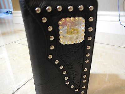 PRAYING COWBOY CHECKBOOK BI FOLD LEATHER MEN'S WALLET NEW