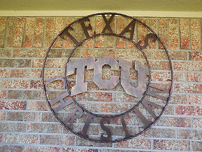 12",18",24",36" TCU TEXAS CHRISTIAN METAL CUSTOM VINTAGE CRAFT ART