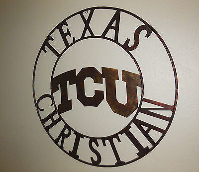12",18",24",36" TCU TEXAS CHRISTIAN METAL CUSTOM VINTAGE CRAFT ART