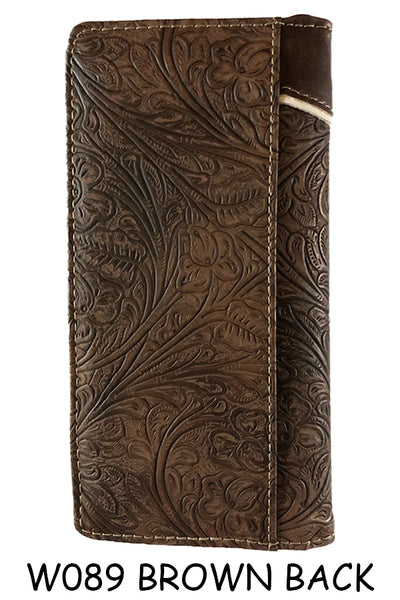 PRAYING COWBOY CROSS BROWN CHECK BOOK WALLET WESTERN CHECKBOOK BI FOLD MENS GENUINE LEATHER NEW