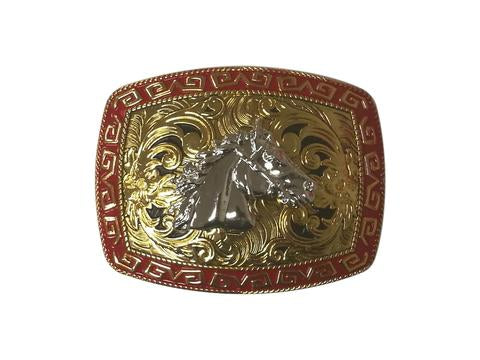HORSE HEAD BELT BUCKLE GOLD SILVER RED WESTERN BUCKLE FASHION ART NEW #EH12276