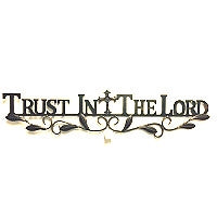 #SI_BC2124 TRUST IN THE LORD 41" LONG METAL SIGN WESTERN HOME DECOR HANDMADE NEW