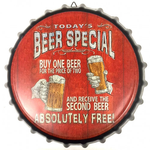 BEER SPECIAL BOTTLE CAP TIN SIGN METAL ART WESTERN HOME DECOR CRAFT