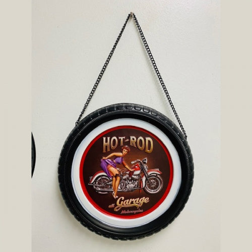 HOT ROD METAL TIRE DECOR TIN SIGN METAL ART WESTERN HOME DECOR CRAFT