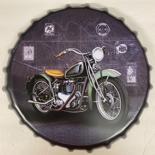 MOTOR CYCLE BOTTLE CAP TIN SIGN METAL ART WESTERN HOME DECOR CRAFT