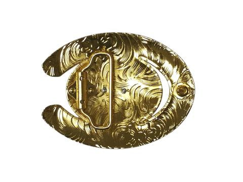 HORSE BELT BUCKLE GOLD SILVER & RED WESTERN BUCKLE FASHION ART NEW #EH12279