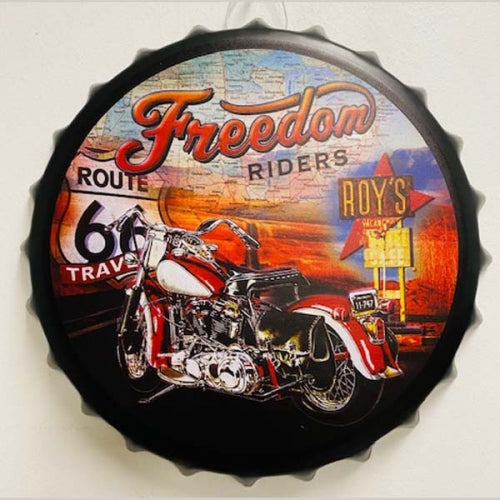 FREEDOM BOTTLE CAP TIN SIGN METAL ART WESTERN HOME DECOR CRAFT